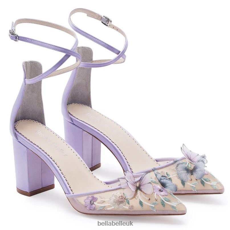 Bella Belle ELIZA Lavender Butterfly Block Heels 26802120