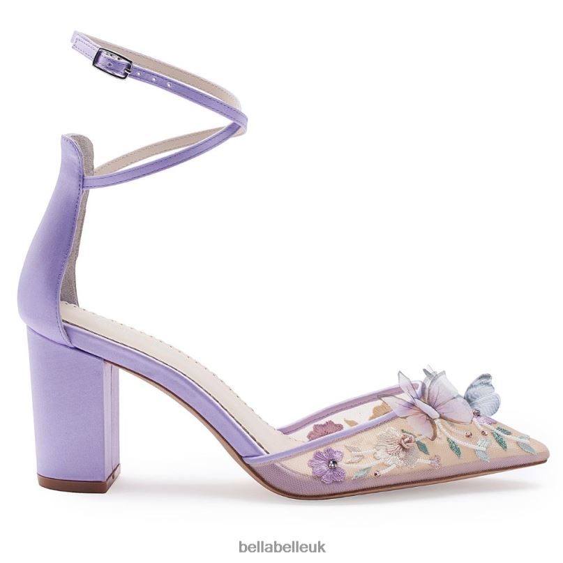 Bella Belle ELIZA Lavender Butterfly Block Heels 26802120