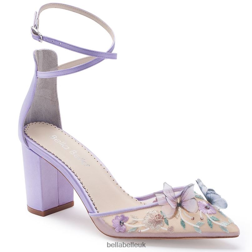 Bella Belle ELIZA Lavender Butterfly Block Heels 26802120