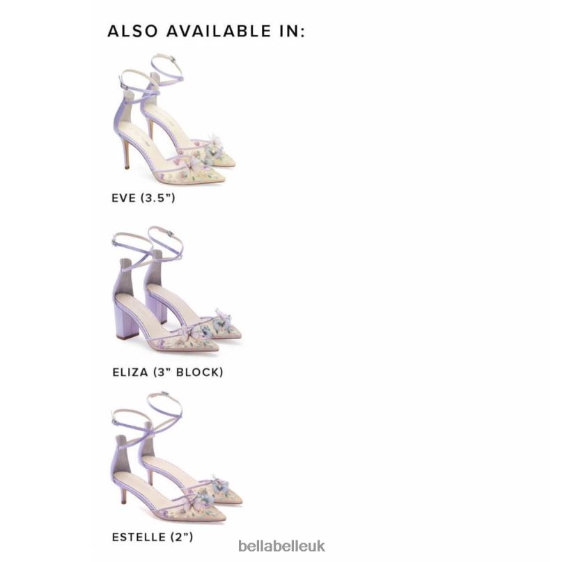 Bella Belle ELIZA Lavender Butterfly Block Heels 26802120