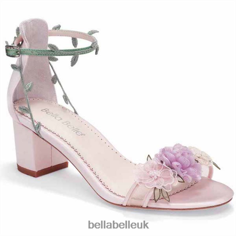 Bella Belle ELLA Block Garden Party Heels with Chiffon Flowers 26802117