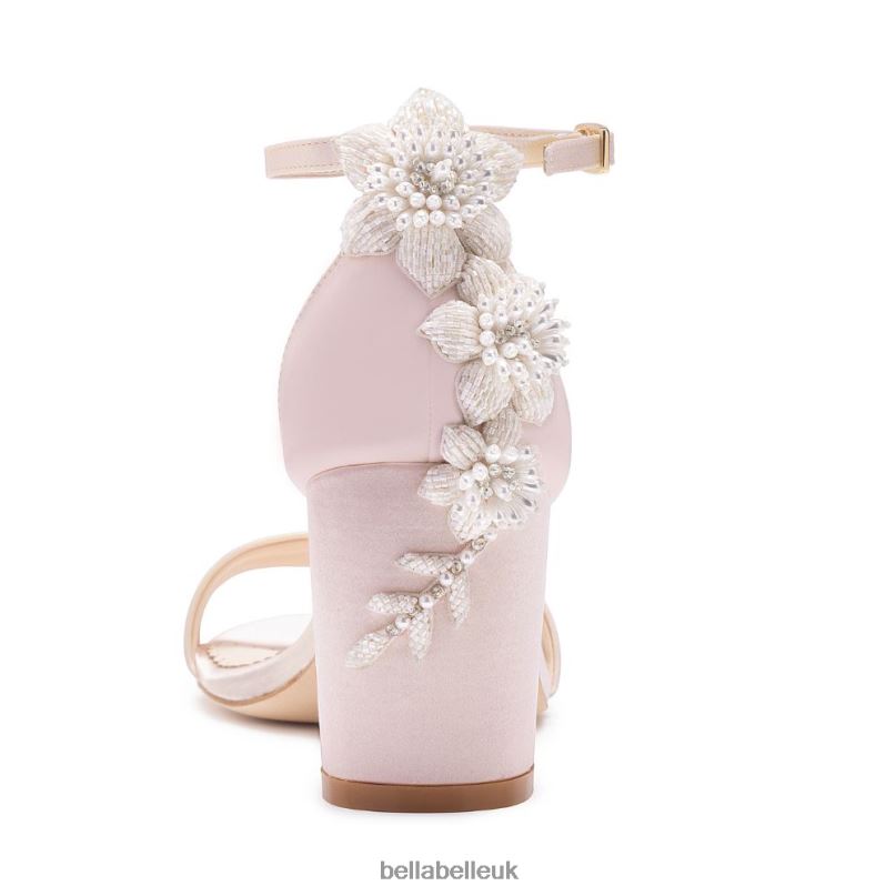 Bella Belle FABIOLA BLUSH Block Heel Blush Sandals with 3D Pearl Embellishment 26802118