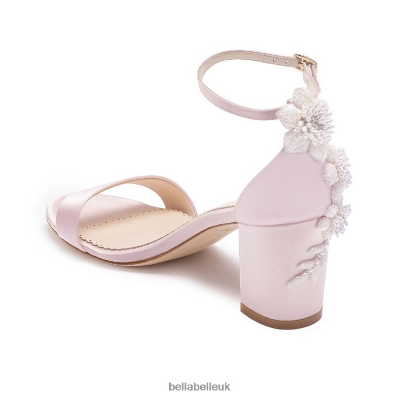 Bella Belle FABIOLA BLUSH Block Heel Blush Sandals with 3D Pearl Embellishment 26802118