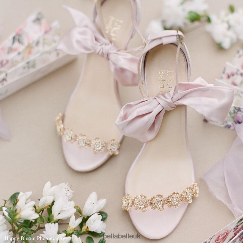 Bella Belle MARIEE Wedding/Evening Pink Shoes With Bows 26802132
