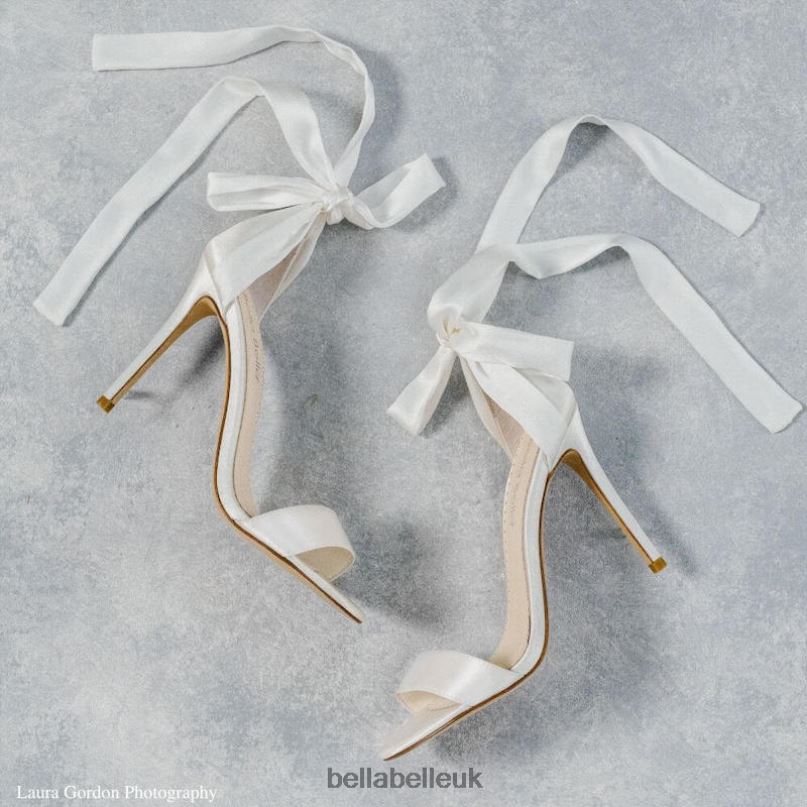 Bella Belle ANNA Open Toe Ivory Heel Ankle Wrap Wedding Shoes 2680271