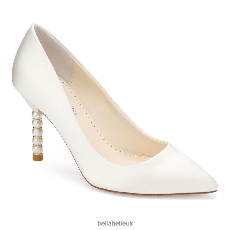 Bella Belle AUDREY IVORY Ivory Pumps with Gold Ring & Pearl Heels 2680276