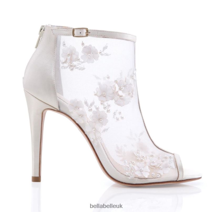 Bella Belle BELLE BY JOY PROCTOR Wedding Booties Flower Embroidered Boots 2680265