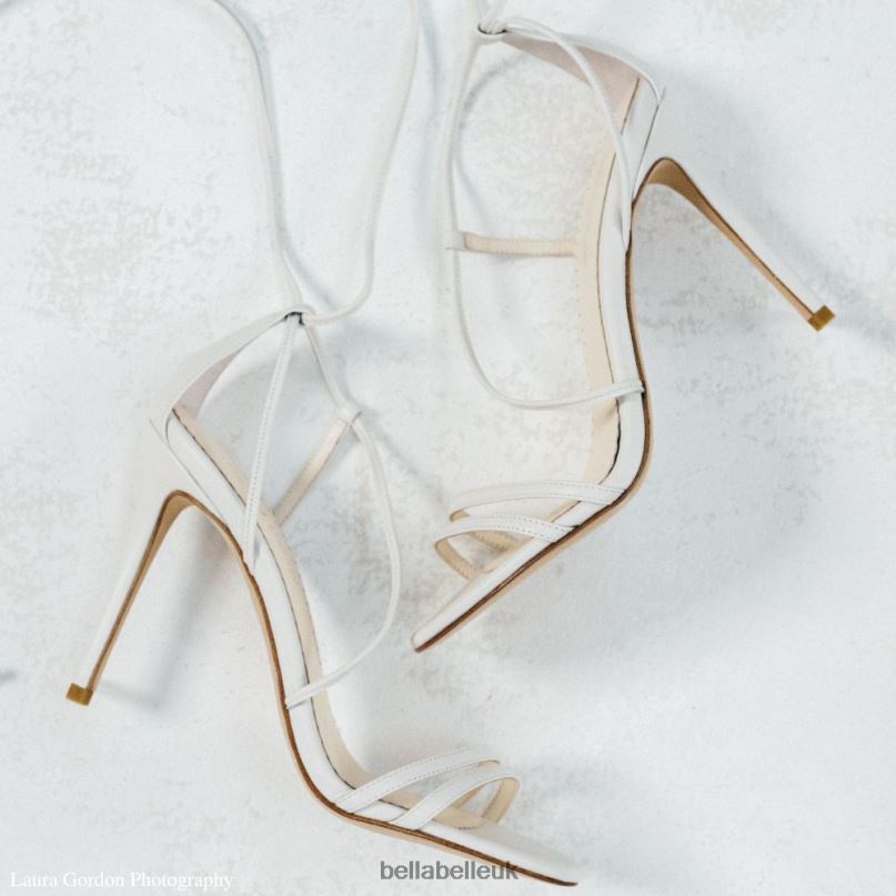 Bella Belle BLAKE Tie-Up Ivory Strappy Heels 26802113
