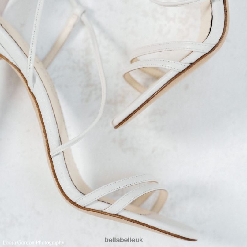 Bella Belle BLAKE Tie-Up Ivory Strappy Heels 26802113