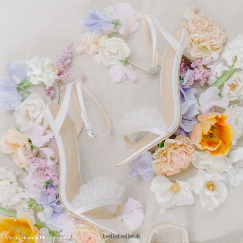 Bella Belle BRIDGET Polka Dot Pleated Tulle Heels 2680286