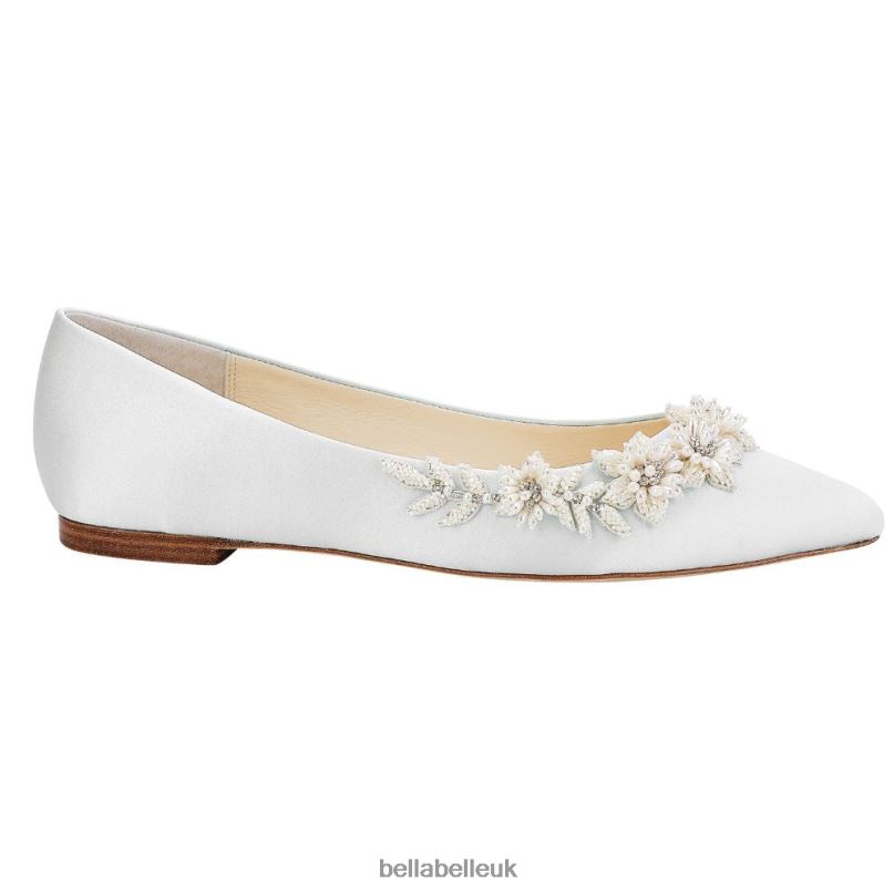 Bella Belle DAISY IVORY 3D Floral Pearl Ivory Wedding Flats 2680283