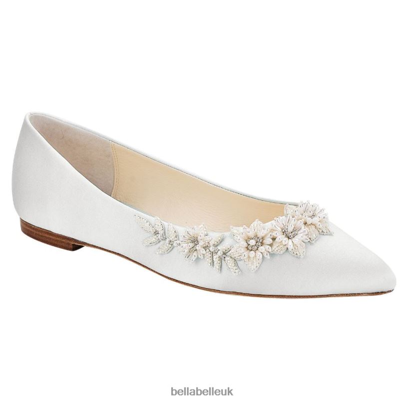 Bella Belle DAISY IVORY 3D Floral Pearl Ivory Wedding Flats 2680283