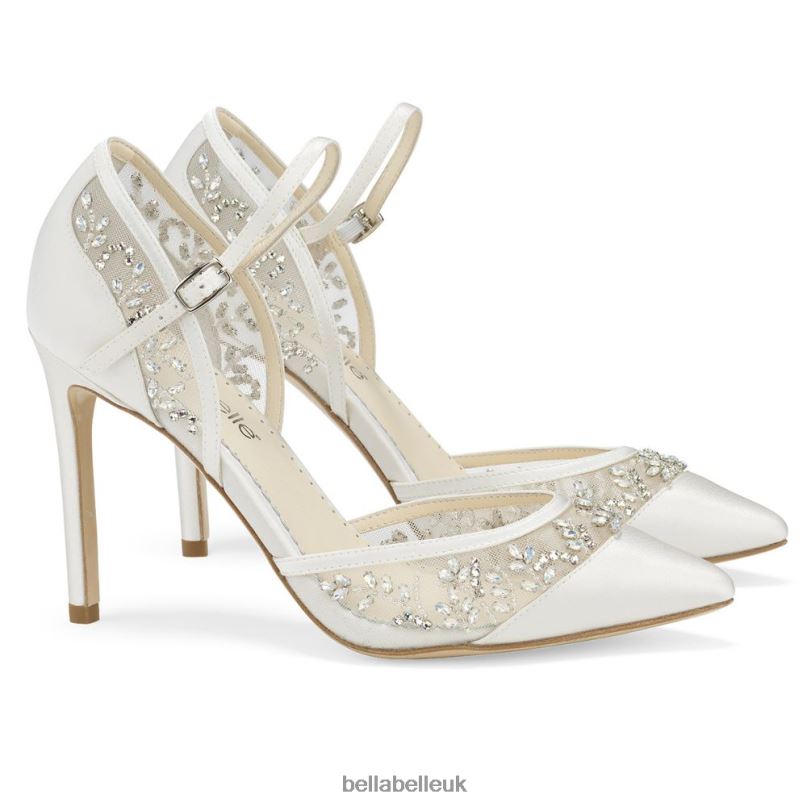 Bella Belle EMMA Embellished Illusion Mesh Crystal Wedding Shoes 2680256