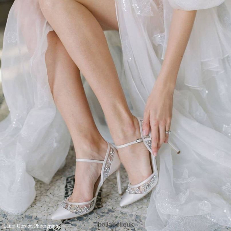 Bella Belle EMMA Embellished Illusion Mesh Crystal Wedding Shoes 2680256