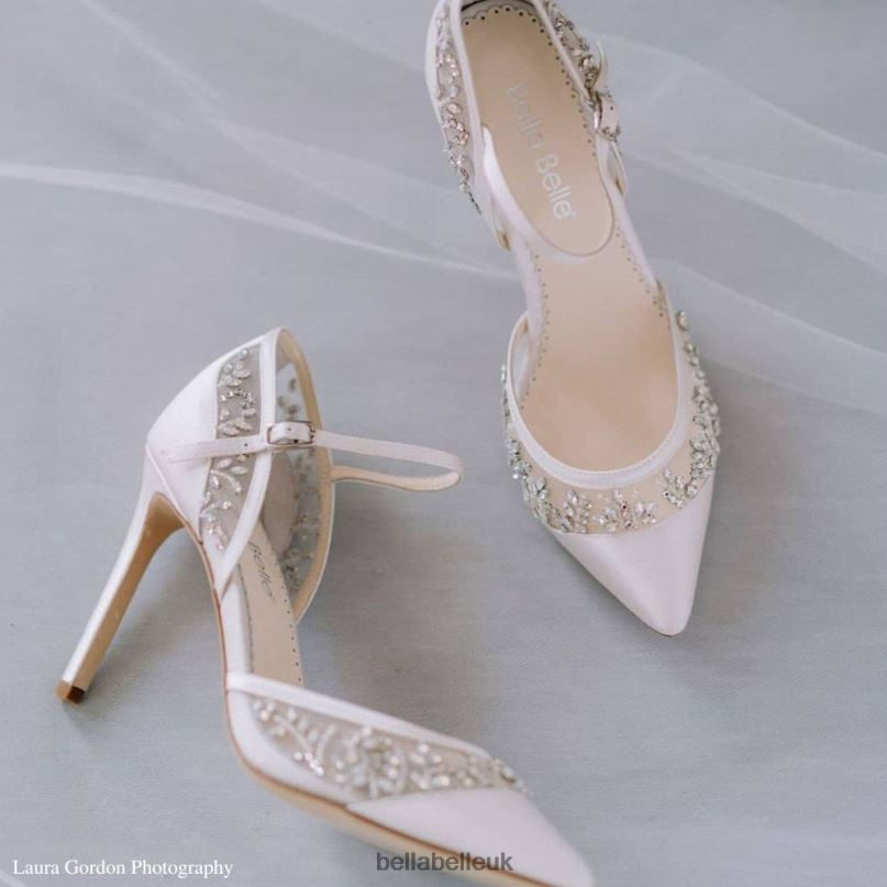 Bella Belle EMMA Embellished Illusion Mesh Crystal Wedding Shoes 2680256