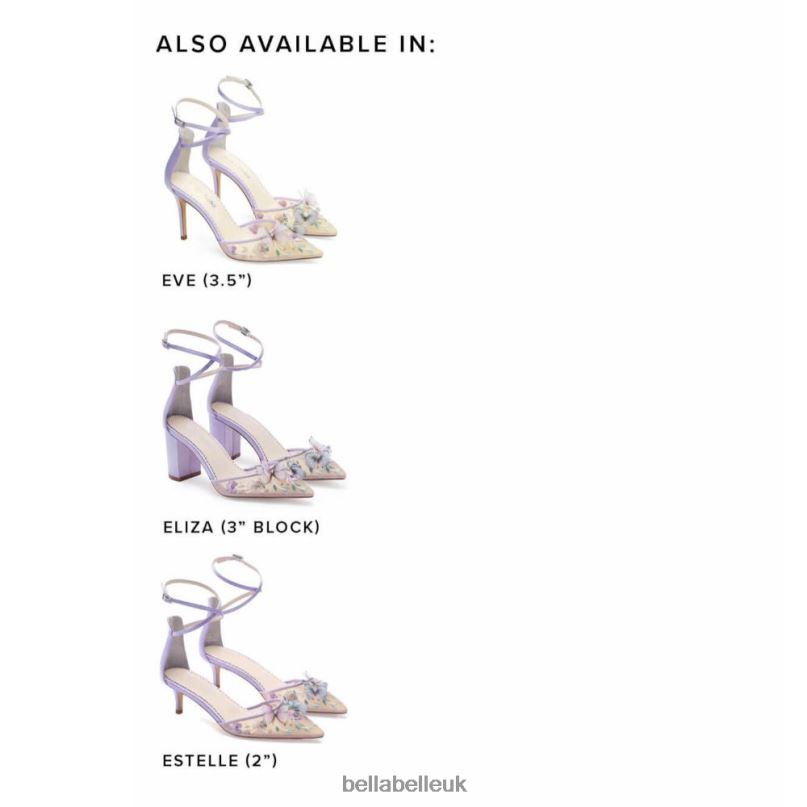 Bella Belle EVE Lavender Butterfly Heels, Garden Party Shoes 26802139