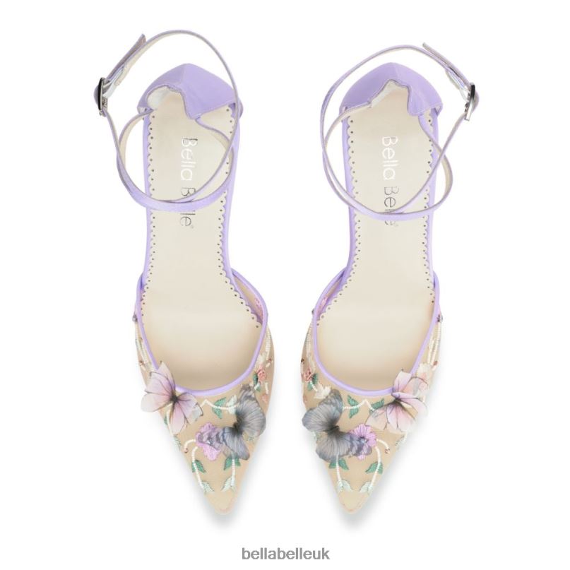 Bella Belle EVE Lavender Butterfly Heels, Garden Party Shoes 26802139