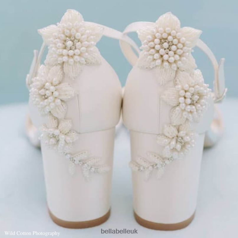 Bella Belle FABIOLA 3D Embellished Block Heel Floral Wedding Shoes for Bride 2680240