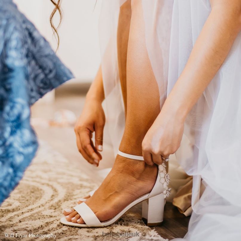 Bella Belle FABIOLA 3D Embellished Block Heel Floral Wedding Shoes for Bride 2680240