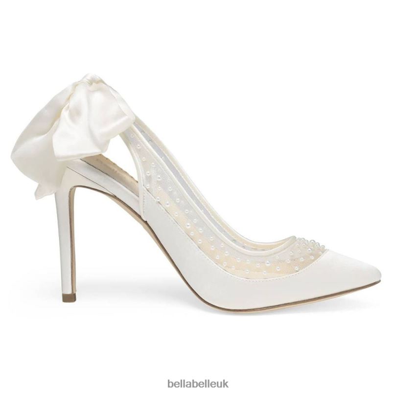 Bella Belle GABRIELLE Pearl Slingback Wedding Shoes with Silk Heel Bow 2680262