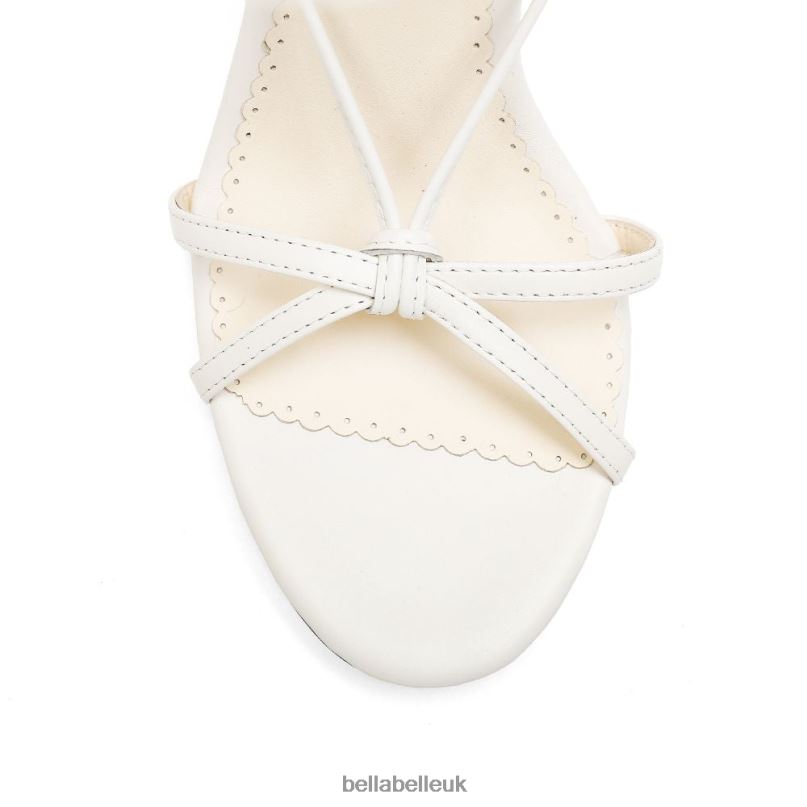 Bella Belle GIADA White Tie Up Pearl Heel Shoes 26802100