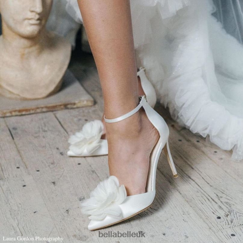 Bella Belle HARLOW Ivory Flower Chiffon Wedding Shoes 26802108