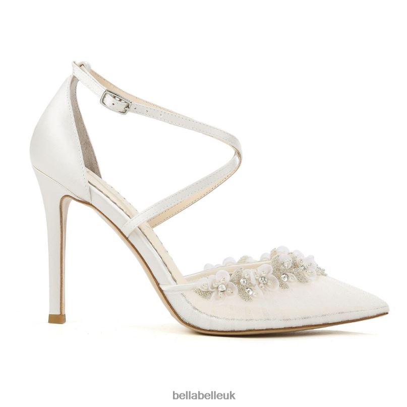 Bella Belle HELEN Pleated Tulle Heels with Crisscross Straps 26802103