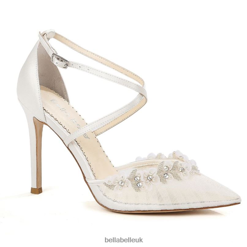 Bella Belle HELEN Pleated Tulle Heels with Crisscross Straps 26802103