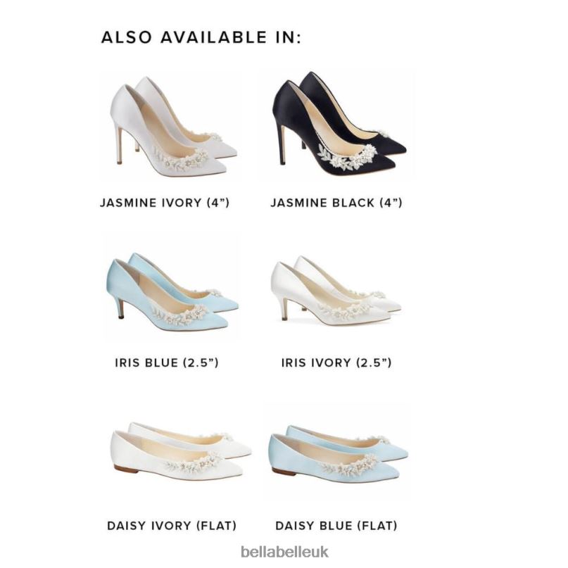 Bella Belle IRIS IVORY 3D Floral Ivory Kitten Heels with Pearls 2680245