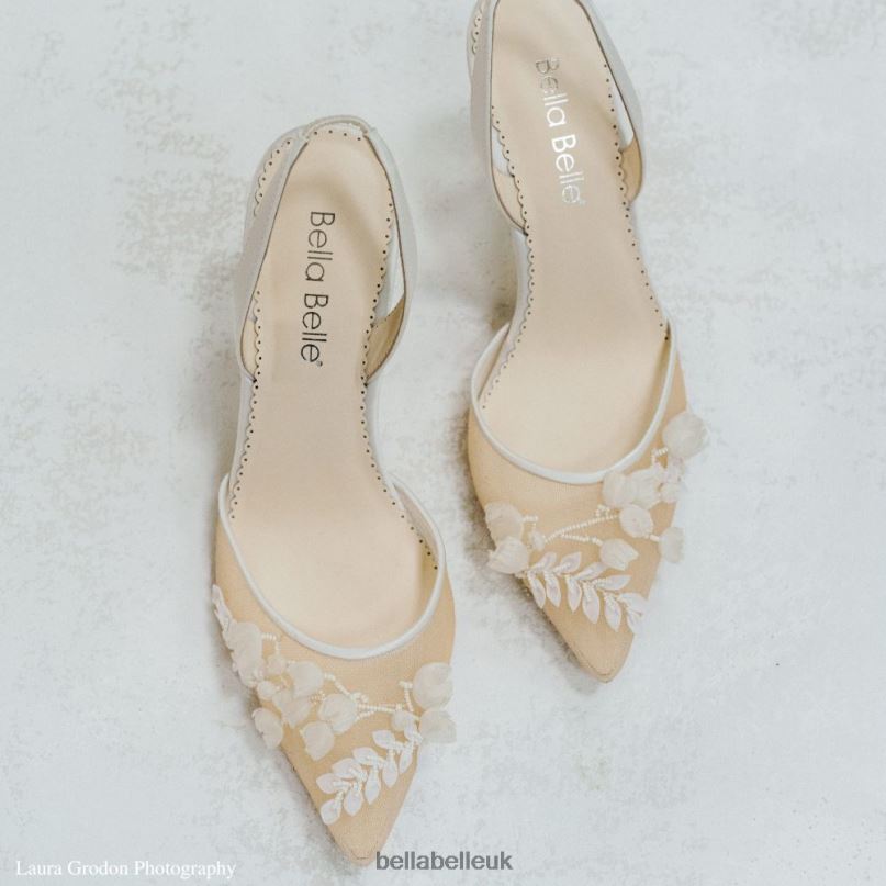 Bella Belle LIBBY Lily of the Valley Ivory Kitten Heel Wedding Shoes 2680270