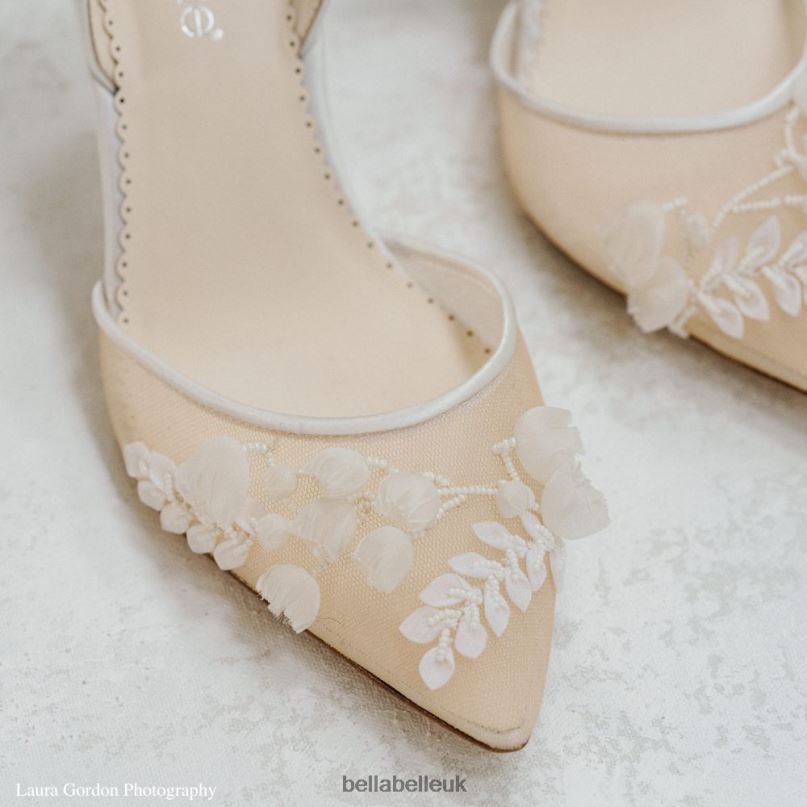 Bella Belle LIBBY Lily of the Valley Ivory Kitten Heel Wedding Shoes 2680270