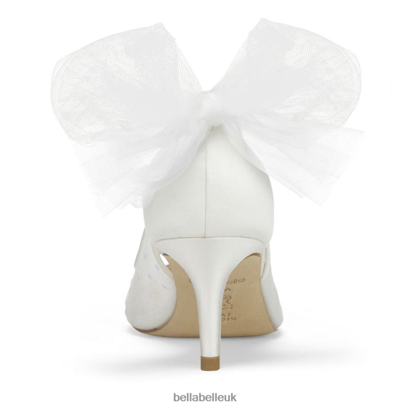 Bella Belle MAGGIE Ivory Polka Dot Kitten Slingback Heels 2680280