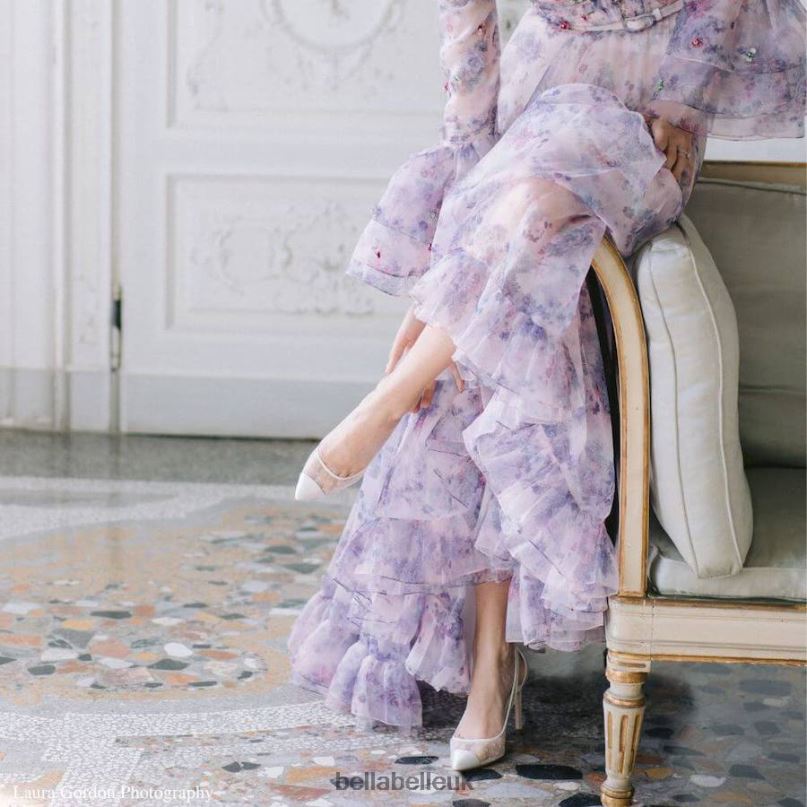 Bella Belle MAGGIE Ivory Polka Dot Kitten Slingback Heels 2680280