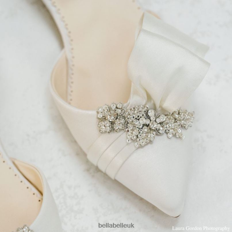 Bella Belle MARCIA Ivory Jeweled Wedding Flats 26802105