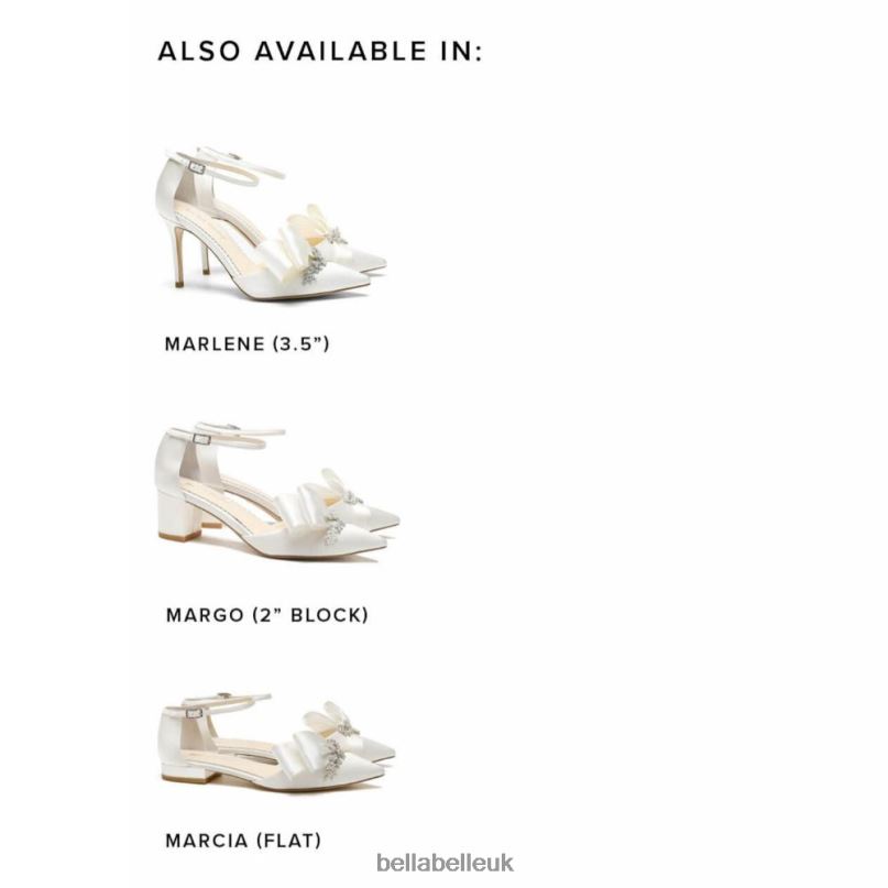 Bella Belle MARGO Ivory Crystal Flower Embellished Block Heels 2680284