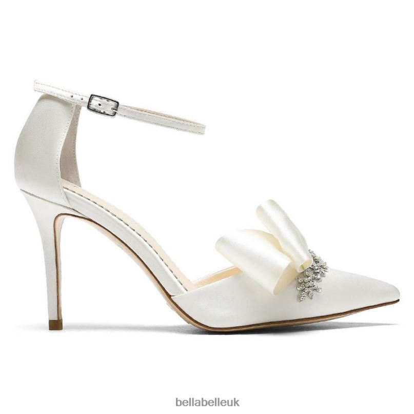 Bella Belle MARLENE Asymmetrical Bow Heel Crystal Embellished Wedding Shoes 2680294