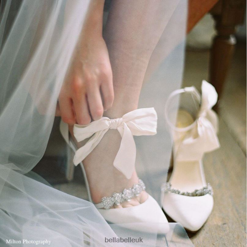 Bella Belle OLIVIA IVORY 4 in 1 Ivory Heels with Ankle Strap Versatility 2680260