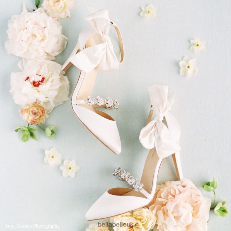 Bella Belle OLIVIA IVORY 4 in 1 Ivory Heels with Ankle Strap Versatility 2680260