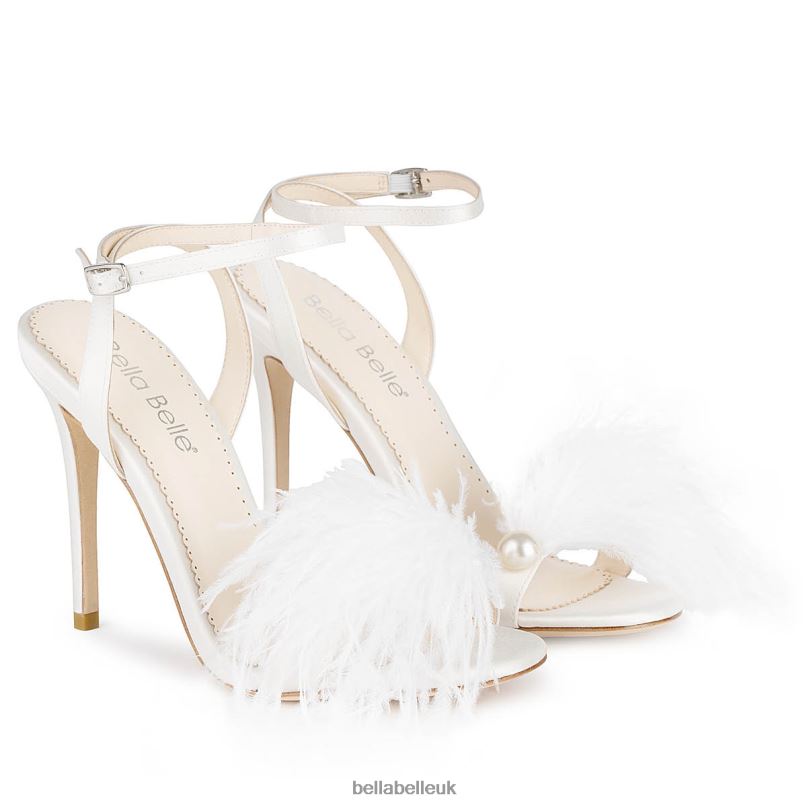 Bella Belle QUINN Double Ankle Strap Bridal Shoes with Feathers 26802112