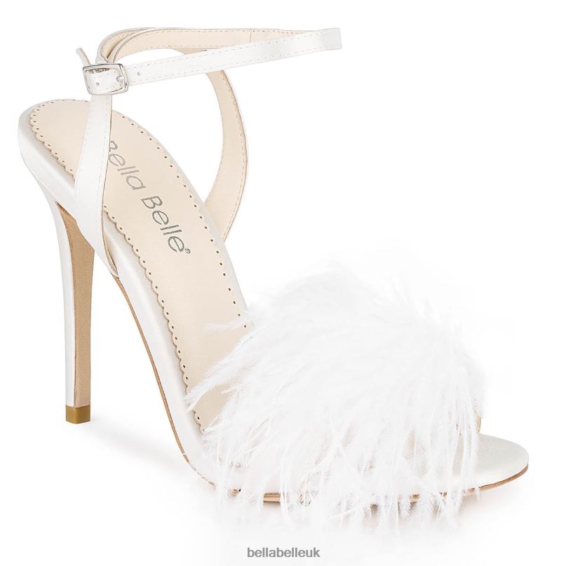Bella Belle QUINN Double Ankle Strap Bridal Shoes with Feathers 26802112