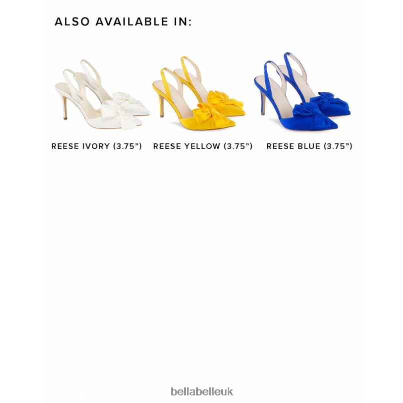 Bella Belle REESE BLUE Royal Blue Slingback Heels with Asymmetrical Bow 26802140