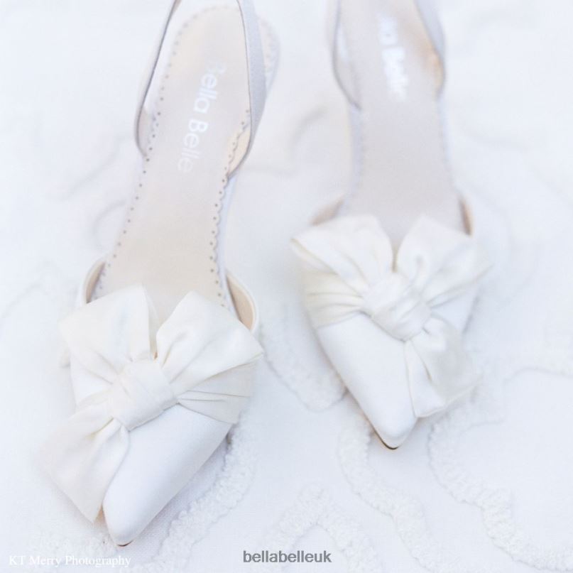 Bella Belle REESE Pointed Toe Wedding Slingback Heels with Bow 2680246