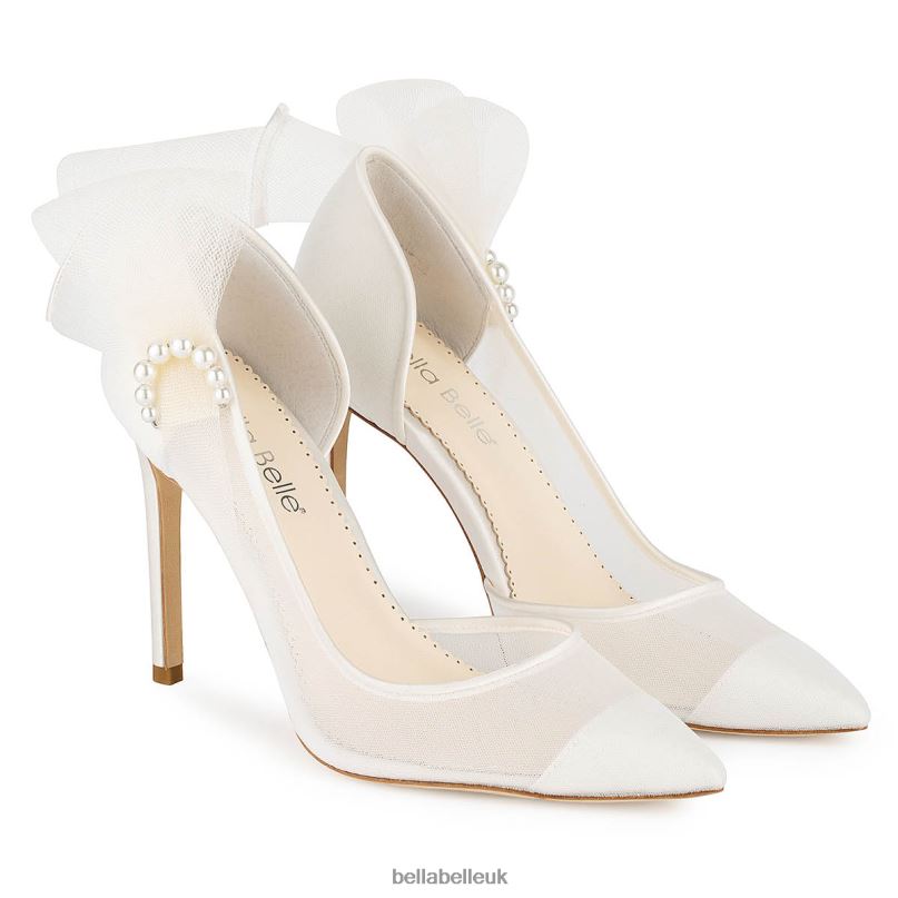 Bella Belle REMI Pearl Accent Tulle Bow Heels 26802107