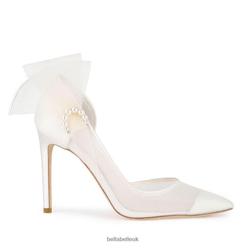 Bella Belle REMI Pearl Accent Tulle Bow Heels 26802107