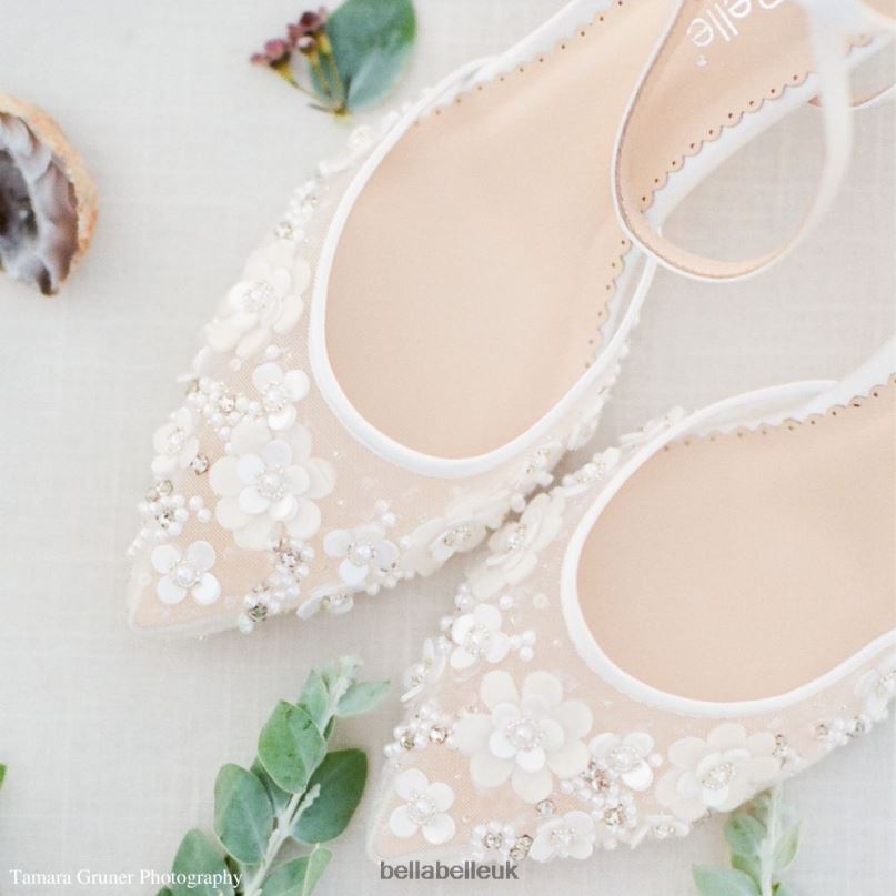 Bella Belle ROSA IVORY 3D Pearl Flower Bridal Shoes 2680253
