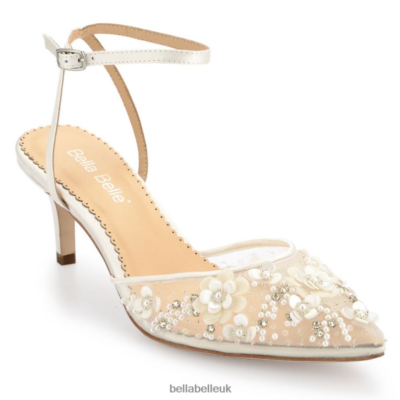 Bella Belle ROSA IVORY 3D Pearl Flower Bridal Shoes 2680253