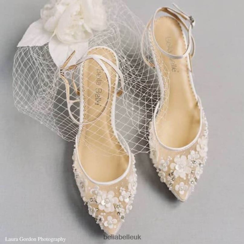 Bella Belle ROSA IVORY 3D Pearl Flower Bridal Shoes 2680253