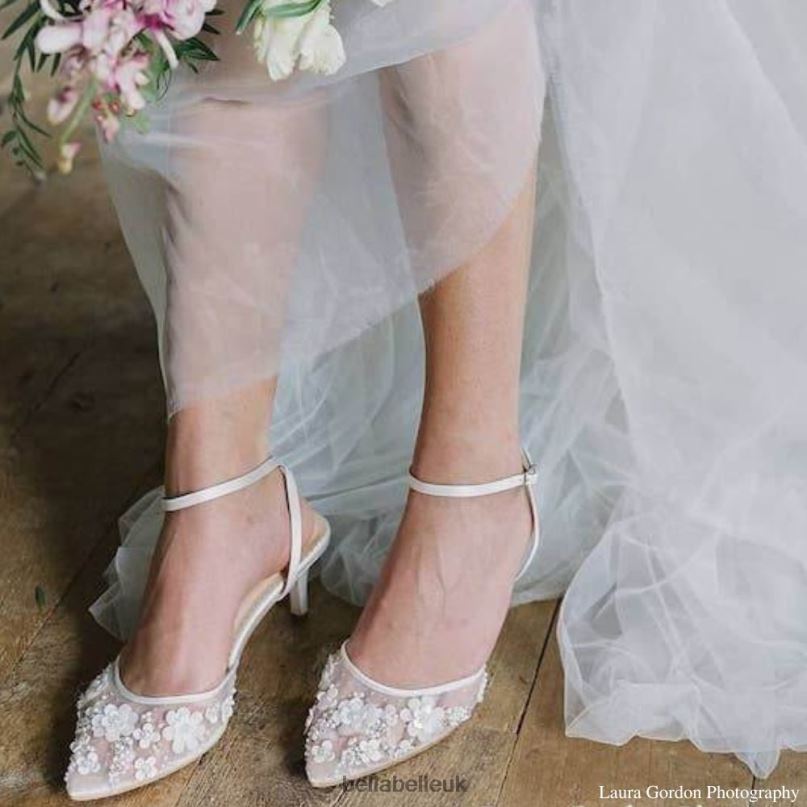 Bella Belle ROSA IVORY 3D Pearl Flower Bridal Shoes 2680253