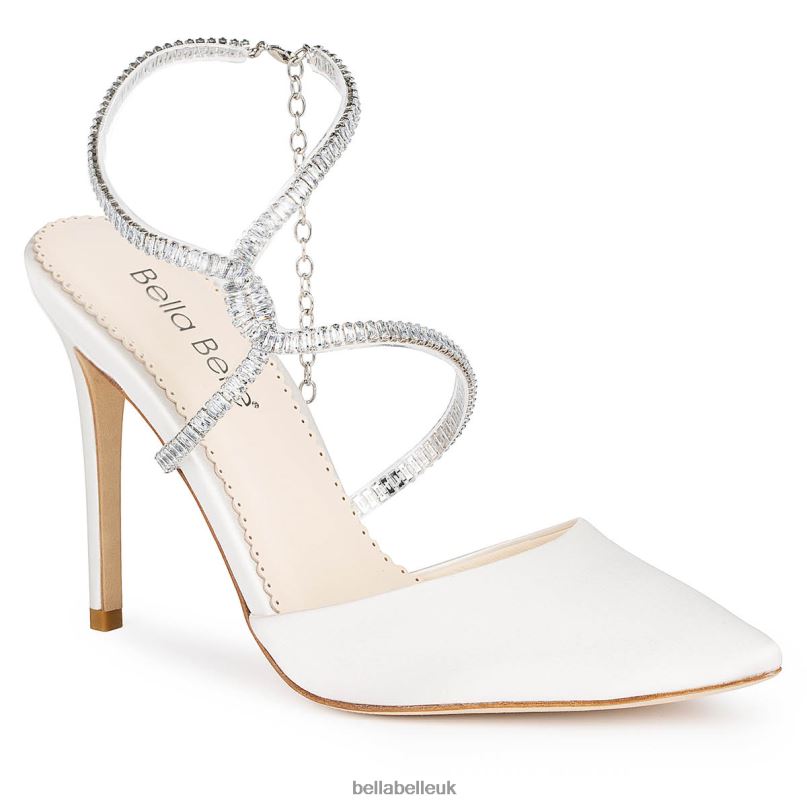 Bella Belle SIDNEY Ivory Crystal Strappy Heels 2680292