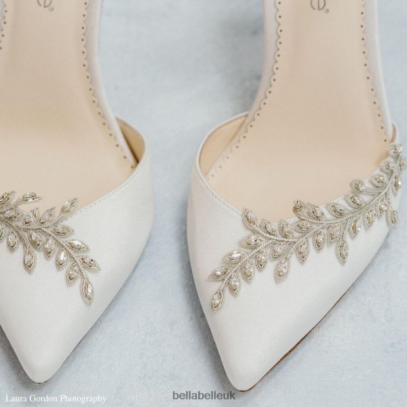 Bella Belle VICTORIA Ivory High Heel Silver Vine Rhinestone Wedding Shoes 2680278